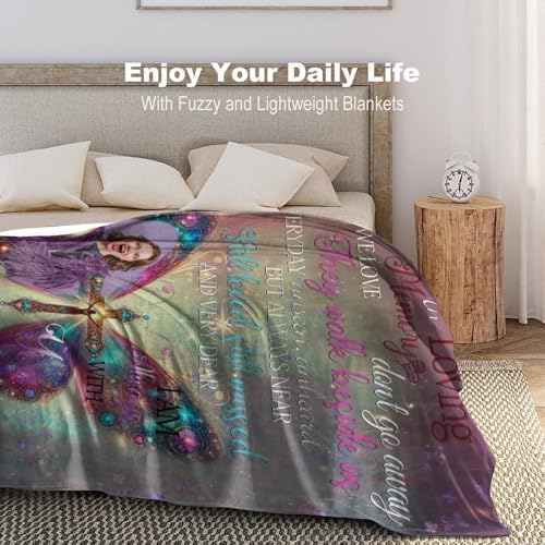 Artsadd Custom Memorial Throw Blanket with Photos, Purple, 30"x40", Polyester, Casual, Lightweight, Perfect for Loss of Loved One, Sympathy Gift, Remembrance, Napping, Camping, Travel, Leisure - color: Memorial-12-103