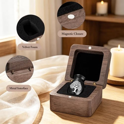 Customize Wooden Small Urn for Human Ashes Keepsake Memorial Box - style: Black-Cusotmize