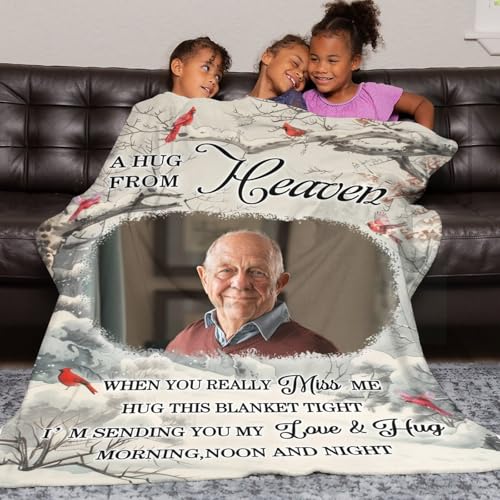 Personalized Memorial Blankets with Photos, in Memory of Loved One Gifts, Sympathy Bereavement Cardinal Blanket for Loss of Mom Dad Grandma Husband Son Daughter - color: New Arrivals-5
