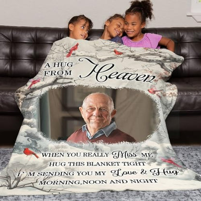 Personalized Memorial Blankets with Photos, in Memory of Loved One Gifts, Sympathy Bereavement Cardinal Blanket for Loss of Mom Dad Grandma Husband Son Daughter - color: New Arrivals-5