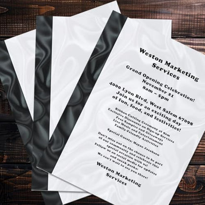 PaperDirect Black Tie Affair Letter Paper, Elegant Full-Color Design, 8.5 x 11, Acid-Free, Ideal for Invitations, Flyers, Newsletters, Certificates, Personal and Event Use, Cards, 25 Sheets - color: Black Tie Affair
