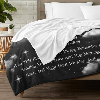 Custom Memorial Blanket with Picture Personalized Sympathy Remembrance Condolences Bereavement Gifts Sympathy Gifts for Loss of Loved One Mother Dad Grandma Grandpa Sister Daughter Friend - color: Design20