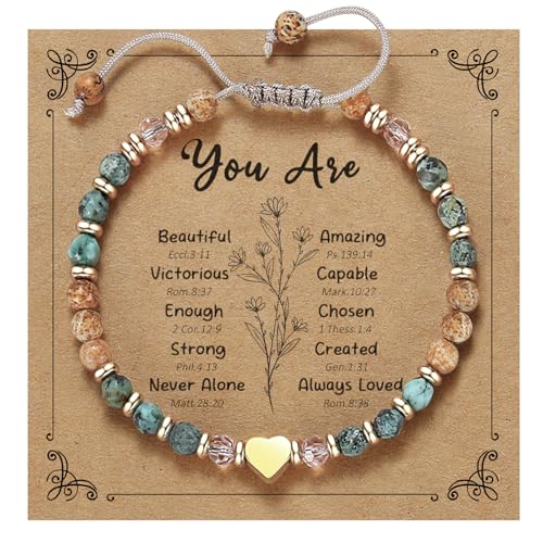 yupoxiu Natural Stone Bracelets - Inspirational Birthday Gifts for Women | Thinking of You & Get Well Soon Gifts for Women, Unique Jewelry Gift for Friend, Sister, Her - style: C-you're