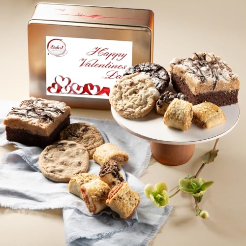 Dulcet Gift Baskets Valentine’s Old Fashioned Gourmet Bakery Gift Tin, Valentines Gift for Women, Wife, Girlfriend, Boyfriend Mom Friend - color: Valentine's Day