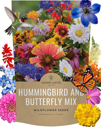 Bulk Wildflower Seeds Butterfly and Hummingbird Mix - 1 Pound Bag - Over 120,000 Open Pollinated Annual and Perennial Seeds - size: Bulk 1 Pound