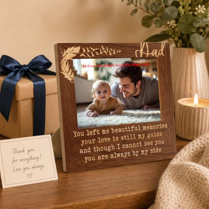 Memorial Gifts for Loss of Dad, 4x6 Rustic Photo, Sympathy Picture Frame,Sympathy Gifts for Loss of Father,Bereavement Remembrance Funeral Condolence Grief Gift, 6.9 x 7.3 in - color: Father 04