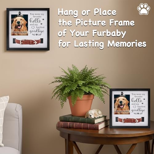 PUREFLY Dog Memorial Gifts for Loss of Dog, Loss of Dog Sympathy Gift Pet Loss Sympathy Frame Box with Collar Holder, Pet Cat Remembrance Bereavement Gift - color: Pet Box 01