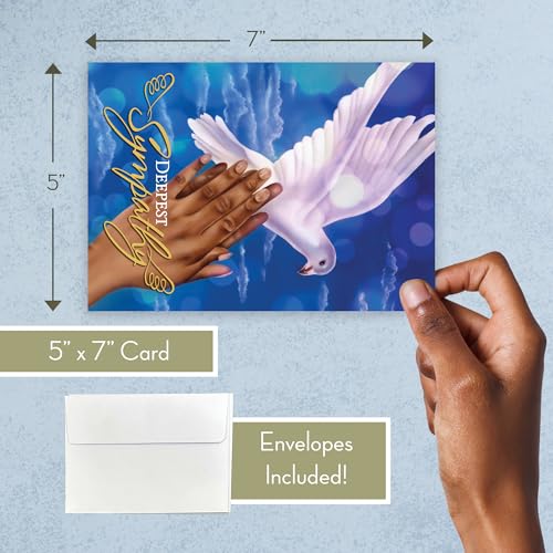 African American Expressions Boxed Sympathy Cards Assortment – Religious Greeting Cards with Envelopes – Christian Gift Set