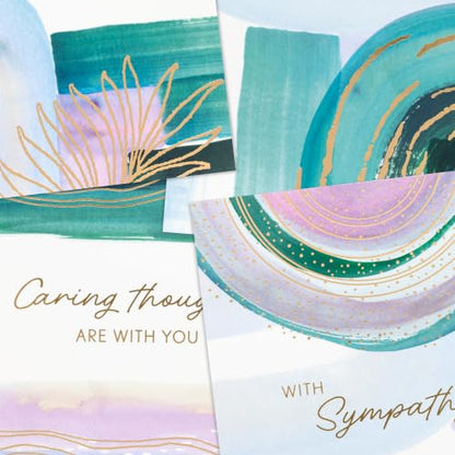 Hallmark Sympathy Cards with Envelopes, 12-Pack (Watercolor with Gold Foil) - style: Sympathy