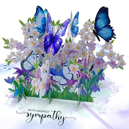 Paper With Deespest Sympathy Pop Up Greeting Card, With Deepest Sympathy Card Loss of Pet, Mom, Mother, Father, Dad,Child, Grandma, Thinking Of You Card, Sympathy Quilling Card for Loved One with - color: Butterfly