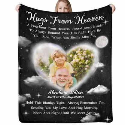 Custom Memorial Blanket with Picture Personalized Sympathy Remembrance Condolences Bereavement Gifts Sympathy Gifts for Loss of Loved One Mother Dad Grandma Grandpa Sister Daughter Friend - color: Design20