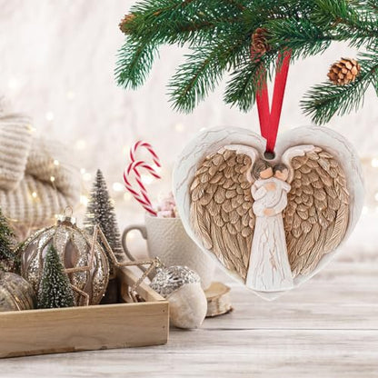 3D Angel Wings Figurines Memorial Ornament for Christmas Tree - Baby Baptism Gifts for Woman New Mother Grandmother - Miscarriage Gifts Remembrance Expression of Healing Love - style: Angel & Baby