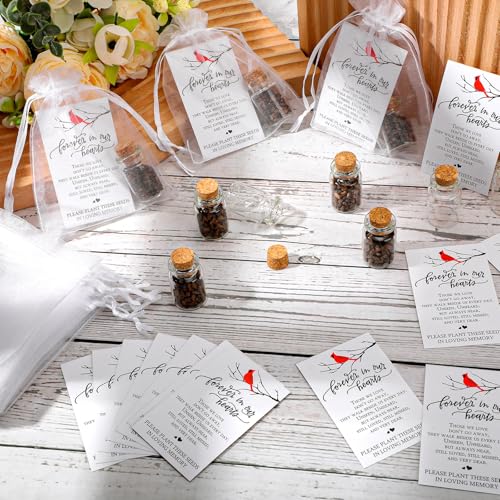 Tanlade 100 Set Funeral Favor Memorial Seed Packet for Guest, Cardinal - style: Cardinal