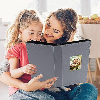 Ywlake Photo Album 4x6 300 Pockets, Leather Photo Albums Holds 300 Horizontal Only Pictures Grey - color: Grey, size: 300 Pockets