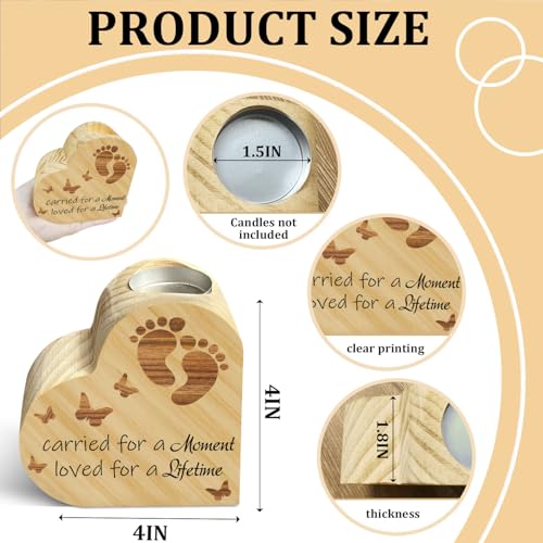 Sympathy Gifts for Loss of Loved One, Miscarriage Gifts for Mothers, Carried for a Moment Wooden Candle Holder, Bereavement Gifts for Loss of Baby Candle Holder Keepsake, Double Sided Printing