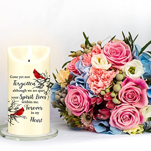 Gerrii Flameless Cardinal Memorial Sympathy Candle LED Battery,Bird Style | Sympathy Gift Loss of Loved One, Cardinal Quote Prayer Candle Flameless LED Battery Safe, Bereavement Remembrance Light - style: Bird Style