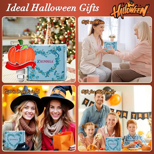 Stained Glass Pumpkin Luminous Night Light Halloween Decor - color: Pumpkin