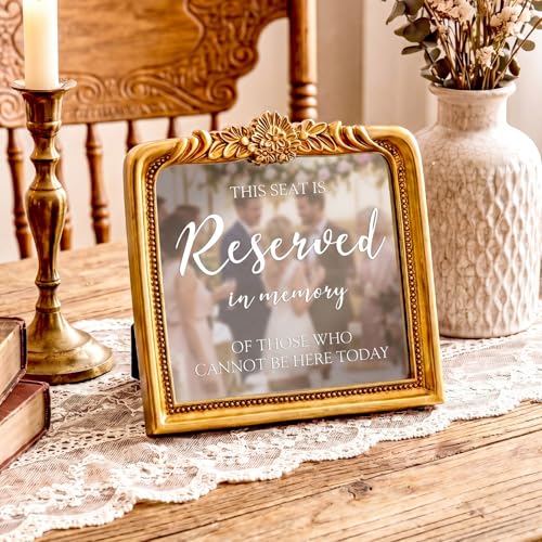 Bucherry Vintage Wedding Memorial Reserved Chair Sign - style: in Loving Memory