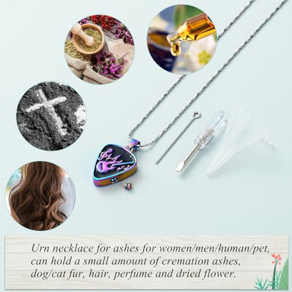 Imrsanl Guitar Pick Cremation Urn Necklace for Ashes - color: Colorful-Guitar Pick