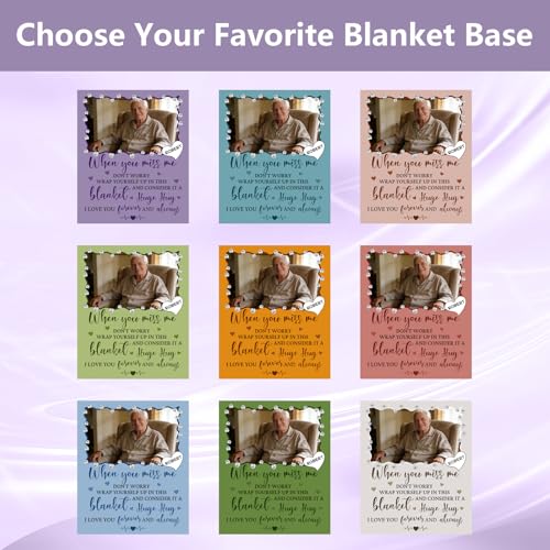 Personalized Sympathy Blanket Custom Memorial Blanket with Photos for Loss of Loved One in Loving Memory Bereavement Grief Gifts for Father Mother Husband Wife Friends (Style-6)