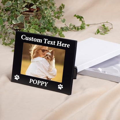 Personalized Cat Picture Frame with Gift Box, 4x6 Aluminum Pet Photo Frame - color: Aluminum Frame, size: Landscape 4X6
