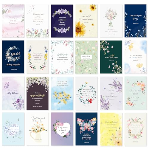 Nihuecne 24 Pack Floral Religious Thinking of You Cards with Envelopes