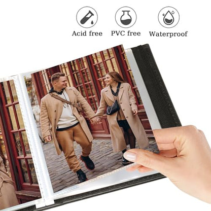 Photo Album 5x7 52 Pockets Pack of 2 Leather Cover Picture Book Holds 5x7 Photos for Wedding, Baby, Family, Graduation - color: Lightblue, size: 5x7 (2 PK)