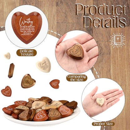 Christian Gifts Bulk Wooden Hearts, Natural‌,Brown,Dark Brown, 72 Pcs - color: Natural‌,brown,dark Brown