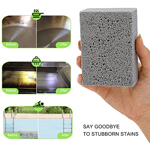 Maryton Grill Stone Cleaning Brick - Griddle Grills Cleaning Kit Block Pumice Stone for Removing Stains BBQ Grease, 3 Count | Pumice Brick for Removing Stains BBQ Grease of Griddle