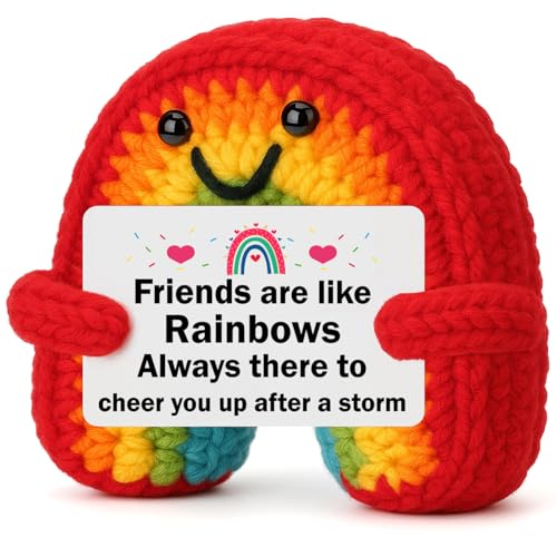 Bestie Gifts for Friends Women - Funny Birthday Graduation Gifts for Friend Her, Cute Crochet Rainbow Inspirational Mothers Day Friendship Gift for Best Friends BFF Work Bestie - color: Rainbow Friends
