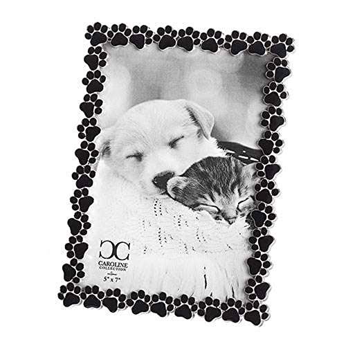 Roman Giftware Inc., Memorial Pet Collection, 7" H Black PAW Print Frame,Religious, Inspirational, Durable (1x5x7)