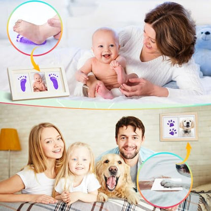 Baby Hand and Footprint Paint with Sponge Head, 2.54 fl oz, Non-Toxic & Acid-Free, Washable Baby Safe Paint for Newborn Keepsakes, Dog Nose & Paw Prints, Ideal New Mom Gift - Purple - color: Purple