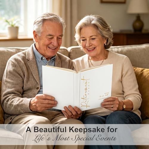 Lankaiva Happy Retirement Guest Book – Keepsake Photo Album & Memory Book for Retirement Party, Farewell Signing Gift for Colleagues, Friends, Women and Men, White - color: White