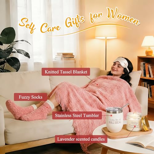 Get Well Soon Gifts Basket for Women, Care Package for Women After Surgery, Self Care Set, Inspirational Thinking of You ＆Feel Fetter Gifts for Friend Sick