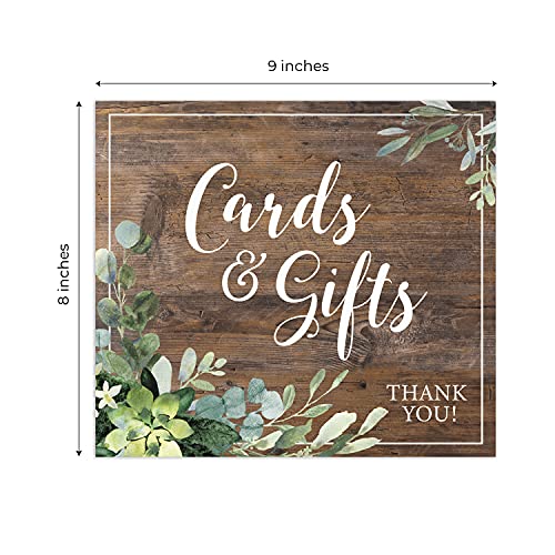 Lush Greenery Cards And Gifts Sign / 8" x 9" Rustic Wedding Sign/Lush Greenery Table Top Sign/Wedding Anniversary Reunion Sign/Made In The USA - color: Lush Greenery, style: Gifts & Cards