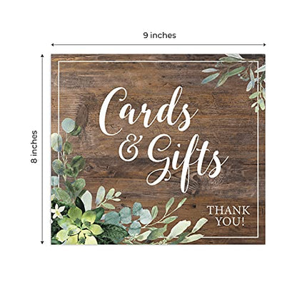 Lush Greenery Cards And Gifts Sign / 8" x 9" Rustic Wedding Sign/Lush Greenery Table Top Sign/Wedding Anniversary Reunion Sign/Made In The USA - color: Lush Greenery, style: Gifts & Cards