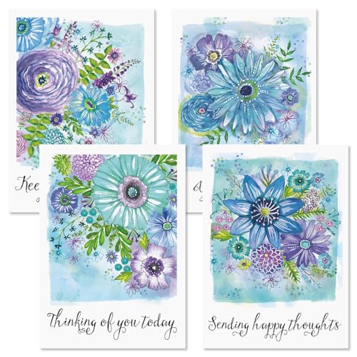 Current Happy Heart Thinking of You Cards with Envelopes - Assortment of 8 Greeting Cards, 4 Designs, Large 5" x 7" Thinking of You Cards for Women - style: Happy Heart