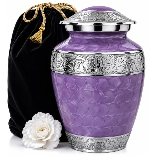 Forever After Cremation Urns for Human Ashes - Forever Lavender Large Decorative Urn for Adult Men & Women - Burial Urns for Adult Human Ashes - color: Purple, size: Adult Large