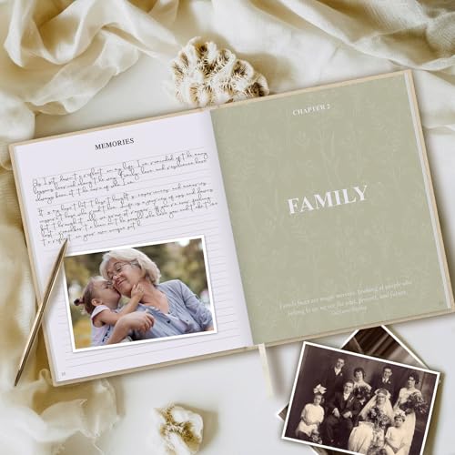 Lanpn Grandma Life Story Book Journal with 260+ Prompts, Linen Hardcover Grandmother Guided Journal Memory Keepsake Book to Fill Out, Birthday Mother's Day Christmas Gift for Grandmas, Beige - color: Beige