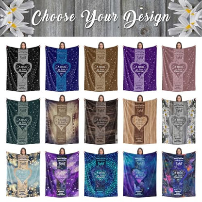 Customized Memorial Blanket with Photos for Loved Ones Lost: Made in USA, Personalized Pictures Sympathy Blanket for Father Mother Grandpa Grandma Brother Sister Daughter Son Pets - color: Design 03