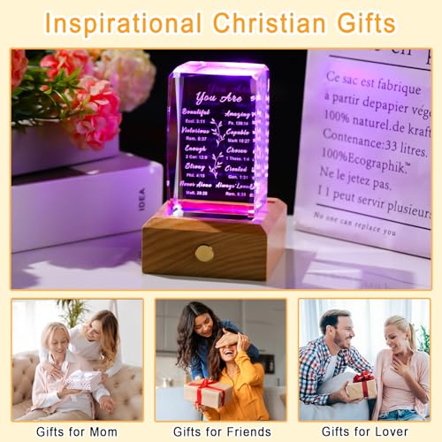 Ornalrist Christian Gifts for Women Crystal with Wood Night Light - color: Christian Gifts-You Are