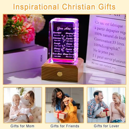 Ornalrist Christian Gifts for Women Crystal with Wood Night Light - color: Christian Gifts-You Are