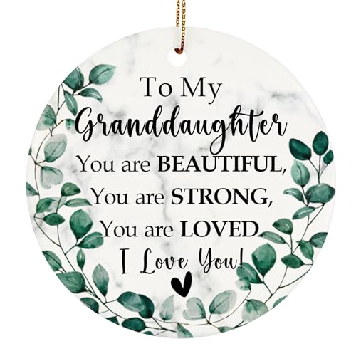 to My Granddaughter Christmas Ornament 2026 from Grandma and Grandpa, Double-Side Printed Christmas Ornament for Granddaughter Xmas Tree Keepsake - color: Granddaughter