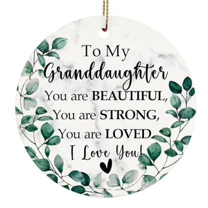 to My Granddaughter Christmas Ornament 2026 from Grandma and Grandpa, Double-Side Printed Christmas Ornament for Granddaughter Xmas Tree Keepsake - color: Granddaughter