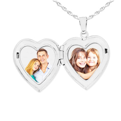 Sterling Silver Diamond Forever In My Heart Heart Photo Locket