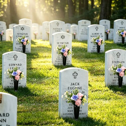 10-Pack Cemetery Vases with Spikes for Graves - color: Black