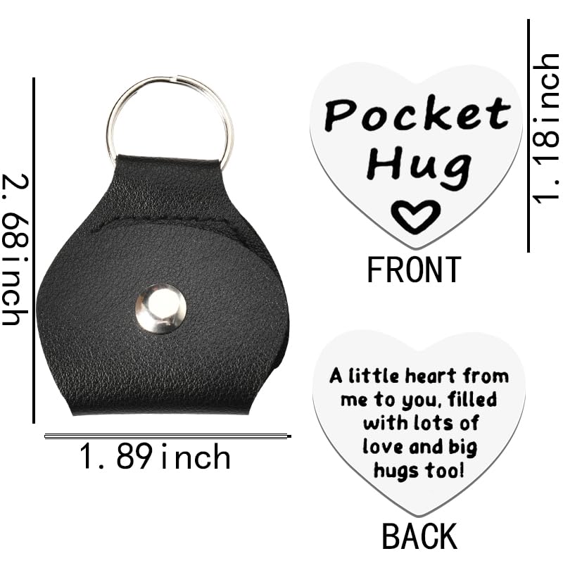 Pocket Hug Token Coin Gifts for Women Men Mom Dad Parents Birthday Christmas Gifts from Son Daughter Grandma Friends Bestie Moving Away Gift for Sister Husband Boyfriend Heart Pocket Keychain - color: A Little Heart from Me to You