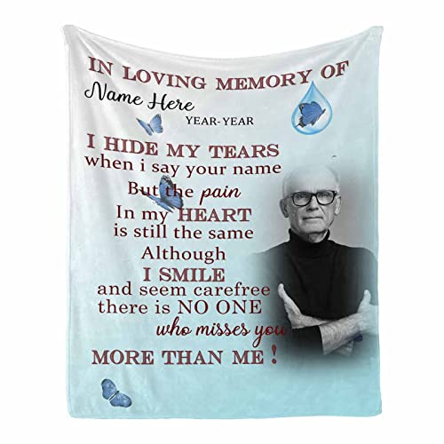 Custom Father Mother Memorial Blanket with Butterfly, Personalized Memorial Gift for Loss of Mom, Loss Grandma Gift Sympathy Blanket for Loss Mom in Loving Memory of Mom in Heaven - color: Multi Q36, size: 30 x 40 Inches