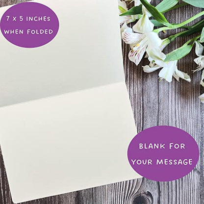 Condolences Card with Envelope (5X7 Inch, 1 Textured Card, Blank Inside) floral bereavement and sympathy card to express grief and support - 54