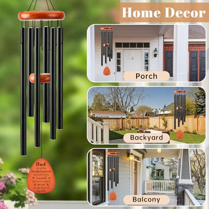 Memorial Gifts for Loss of Dad, 32" Memorial Sympathy Wind Chimes for Loss of Father, Sympathy/Bereavement/Remembrance Gifts for Loss of Father Dad - size: 32" Black Dad